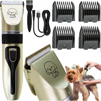 Kosmetika pro psa Strojek na Stříhání a Holení Psů a Koček - Profesionální Tichý Zastřihovač - Kompletní Sada