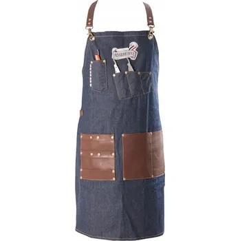 Kuchyňská zástěra Beardburys Wild West džínová barberská zástěra