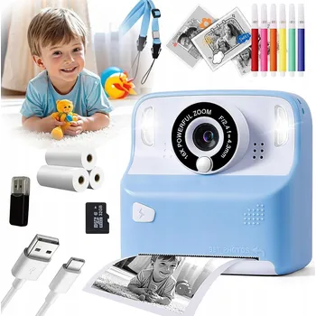 Obraz MINI TERMOTISKÁRNA FOTOAPARÁT PRO DĚTI + 3 ROLE PAPÍRU