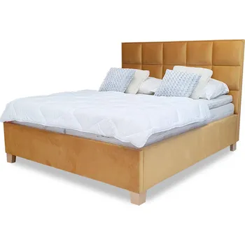 Postel Čalouněná postel s masivním rámem Postelia ALTO, Smrk, 140x200 cm