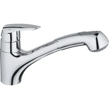 Vodovodní baterie Dřezová baterie Grohe Eurodisc s&nbsp;vytahovací sprškou chrom 32257001