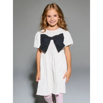 Dívčí šaty Sinsay - Babydoll šaty s ozdobnou mašlí - bílá - 554GR-00X - 554GR-00X-122