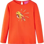 vidaXL Dětské tričko s dlouhým rukávem tmavě 104 [13635] Barva: Oranžová