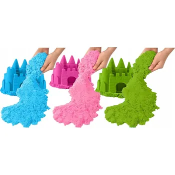 kinetický písek KINETICKÝ PÍSEK 3KG MODRÝ RŮŽOVÝ ZELENÝ MAGICKÝ PRO DĚTI