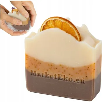 Mýdlo Přírodní mýdlo na ruce, obličej a vlasy s pomerančovým a skořicovým olejem 140g