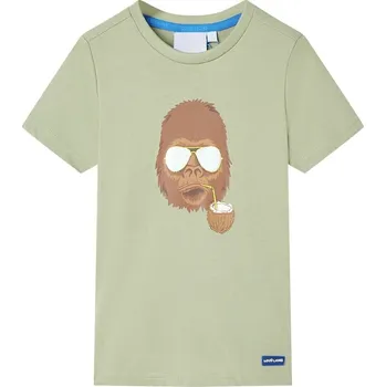 Chlapecké tričko vidaXL Dětské tričko s krátkým rukávem 116 [11616] Barva: Khaki