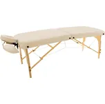 MH Star Skládací dřevěné lehátko PLF-76cm - béžové