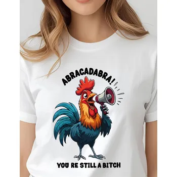 Dámské tričko Dámské tričko - Abrakadabra kouhout Barva: Bílá, Velikost: M