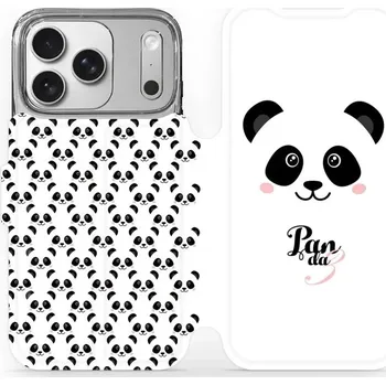 Pouzdro na mobilní telefon Flipové pouzdro Mobiwear - Apple iPhone 17 Pro - M030P Panda Amálka (Knížkové flip pouzdro, obal, kryt na mobil Apple iPhone 17 Pro - M030P Panda Amálka, materiál Umělá kůže + TPU - ochrana 360°, stojánek, silikonová vanička, magnetické zavírání)