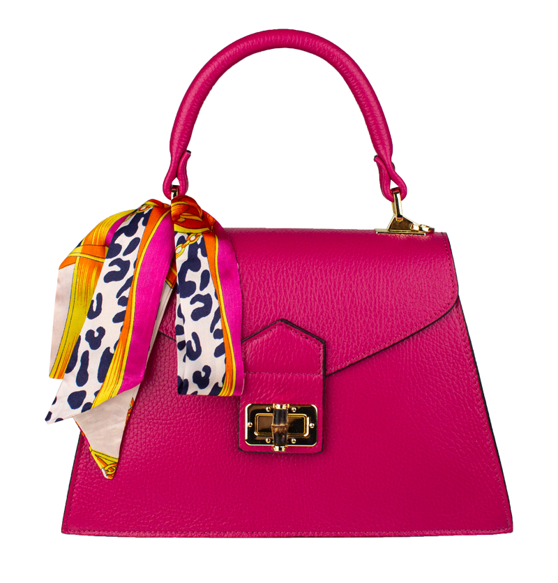 NovaKabelka.cz Kožená italská crossbody kabelka Flavia Fuxia