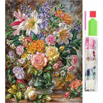 Diamantové malování Diamantové malování Kytičky 30X40cm