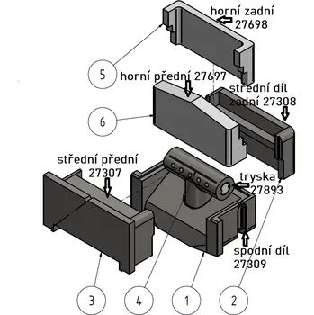 Kotel VIADRUS ND U32 VYZDÍVKA horní zadní 27698
