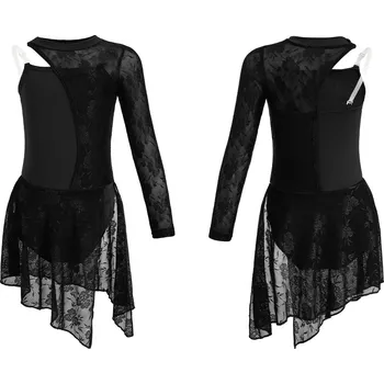 Body ČERNÝ BALETNÍ TEPLÁKOVKA SE SUKÝNKOU KRAJKOVÝ OBLEČEK NA TANEC BALET VEL. 130