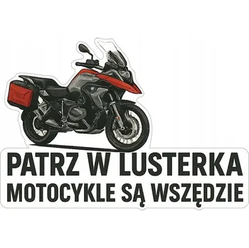 Samolepicí dekorace na vozidlo NÁLEPKA na auto | DÍVEJ SE DO ZRCÁTEK, MOTORKY JSOU VŠUDE - Turistika