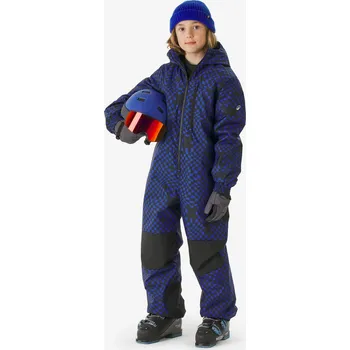 Kojenecká kombinéza WEDZE Dětská lyžařská kombinéza hřejivá 5–13 let Ski 100 8 LET MODRÁ|ČERNÁ