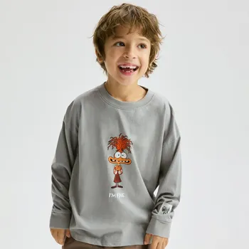 Chlapecké tričko Reserved - Tričko s dlouhým rukávem s potiskem Inside Out - tmavě šedá - 616FJ-90X - 616FJ-90X-158