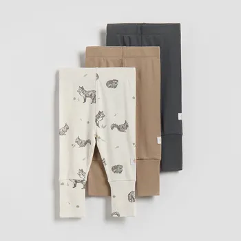 Dětská móda Reserved - Bavlněné legíny 3 ks - tmavě šedá - 369FP-90X - 369FP-90X-80