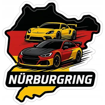 Samolepicí dekorace na vozidlo NÁLEPKA na auto | Závodní okruh NÜRBURGRING Německá legenda