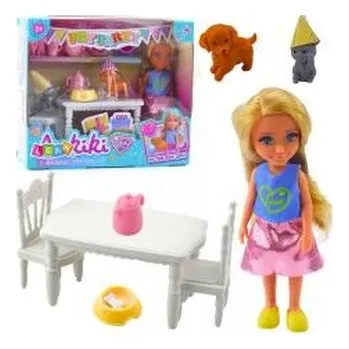 Zestaw urodzinowy lalka zwierzęta, akcesoria