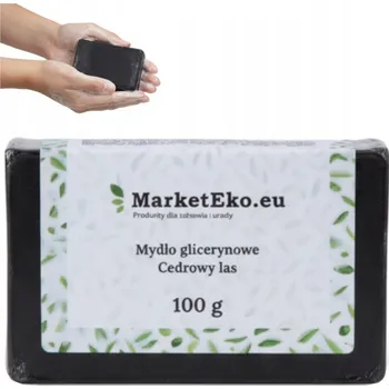 Mýdlo Přírodní mýdlo v kostce na ruce, obličej a vlasy s aktivním uhlím, vůně cedru 100g