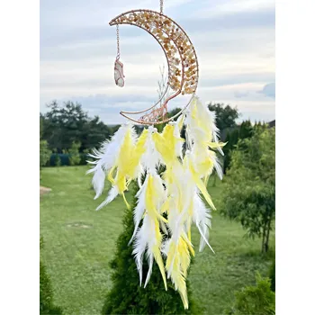 Lapač snů Magieprirody.cz Lapač snů s měsíčním tvarem a Jadeitem #ZB352 světlo, klid a harmonie