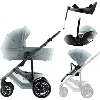 Kočárek Britax Set kočárek Smile 5Z + hluboká korba + autosedačka Baby-Safe PRO + Vario Base 5Z Style 2025 Harbor Blue