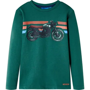 Chlapecké tričko vidaXL Dětské tričko s dlouhým rukávem 92 [12639] Barva: Zelená