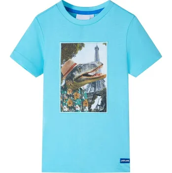 Chlapecké tričko vidaXL Dětské tričko 128 [11752] Barva: Akvamarínová