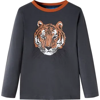 Chlapecké tričko vidaXL Dětské tričko s dlouhým rukávem antracitové 128 [13467]