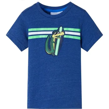 Chlapecké tričko vidaXL Dětské tričko tmavě modré melanž 116 [12486]