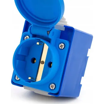 Elektrická zásuvka Elektrická Zásuvka hermetická ELS Elektrotechnika modrá