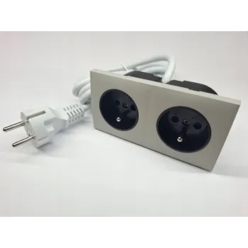Elektrická zásuvka Nábytková zásuvka elektrická zásuvka dvojitá 2x230V zapuštěná výsuvná kašmír