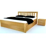 Dřevěná postel z masivu Postelia MIA s úložným prostorem 180 x 200 cm Dub - manželské dvoulůžko o šíři masivu 3,7 cm