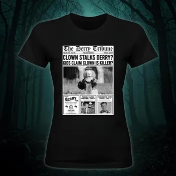 Dámské tričko - Klaun v novinách Barva: Růžová, Velikost: S, Střih: Dámské