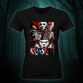 Dámské tričko - Top horror movie Barva: Černá, Velikost: 2XL, Střih: Dámské