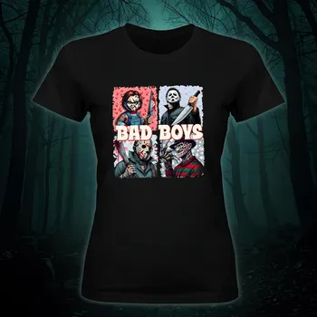 Dámské tričko - Bad boys Horror Barva: Černá, Velikost: XL, Střih: Dámské