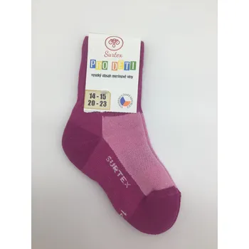 Pánské ponožky Surtex dětské ponožky 70% merino volný lem fuchsiové Velikost EU: 28-29