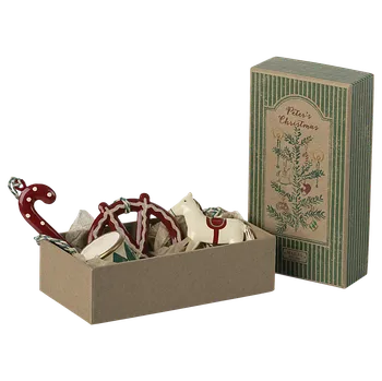 Vánoční dekorace Maileg Vánoční ozdoby v krabičce Peter´s Christmas