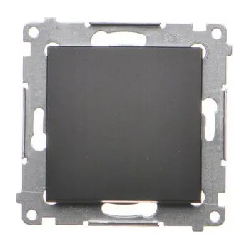 vypínač Tlačítko zapínací bez piktogramu, řazení 1/0, 16 AX / 230 V~, šroubové, Simon 54 DP1A.01/49, černá metalizovaná