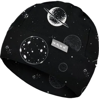 Módní doplněk UNUO Dětská fleecová čepice Sport L BÍLÁ|ČERNÁ