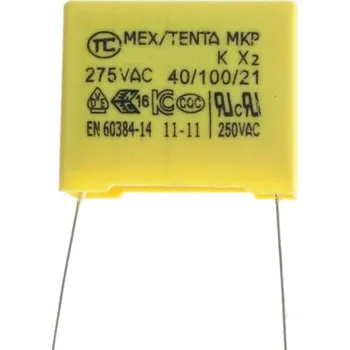 Kondenzátor KONDENZÁTOR MKP 1uF 275V X2 POLYPROPYLENOVÝ 22mm