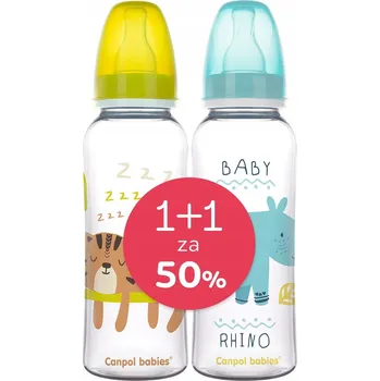 Kojenecká láhev Úzká láhev Canpol babies 250 ml 12m+ žlutá/růžová