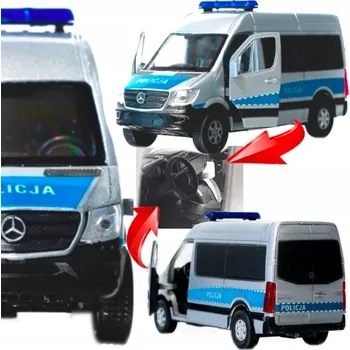 autíčko AUTO POLICIE KOVOVÝ BUS MERCEDES-BENZ SPRINTER MODEL V MĚŘÍTKU 1:34 WELLY
