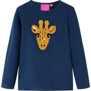 Chlapecké tričko vidaXL Dětské tričko s dlouhým rukávem 92 [13479] Barva: Námořnická modrá