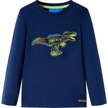 Chlapecké tričko vidaXL Dětské tričko s dlouhým rukávem 92 [13259] Barva: Námořnická modř