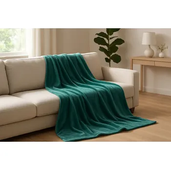 deka Mikroplyšová deka 160 x 200 cm basic - zelená