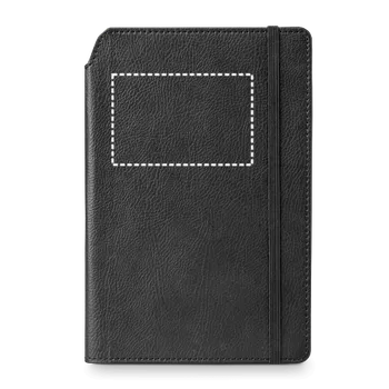 MORIAH. Zápisník A5 z PU s linkovanými listy Ražba (max. 1 barva, 85 x 55mm) 1 barva 1 Horní přední část