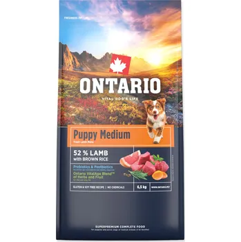 Krmivo pro psa Ontario Puppy Medium Lamb & Brown Rice 13 kg