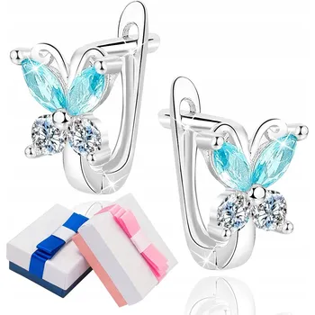 Náušnice Dámské Náušnice Mennica Bydgoska se zirkony, 1,35 cm, stříbrné