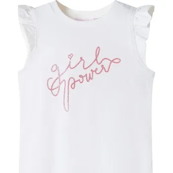 Chlapecké tričko vidaXL Dětské tričko s volánkovým rukávem 140 [11328] Barva: ecru